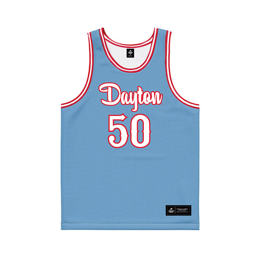 Dayton - NCAA Men's Basketball : Sean Pouedet - Blue Basketball Jersey-0