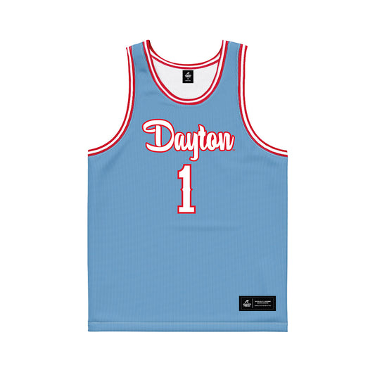Dayton - NCAA Men's Basketball : Malcolm Thomas - Blue Basketball Jersey-0