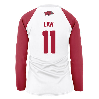 Arkansas - NCAA Women's Volleyball : Elsie Law - White Volleyball Jersey-1