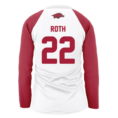 Arkansas - NCAA Women's Volleyball : Ava Roth - White Volleyball Jersey-1