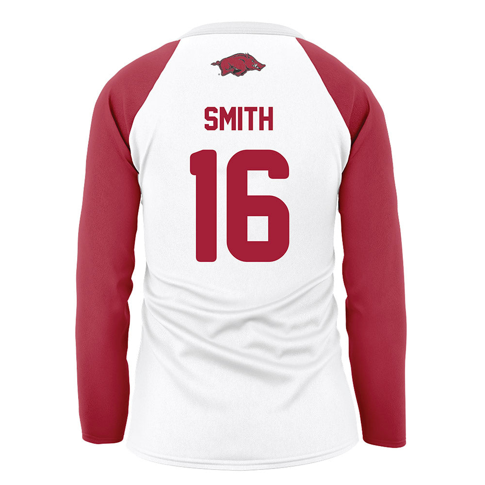 Arkansas - NCAA Women's Volleyball : Layla Smith - White Volleyball Jersey-1