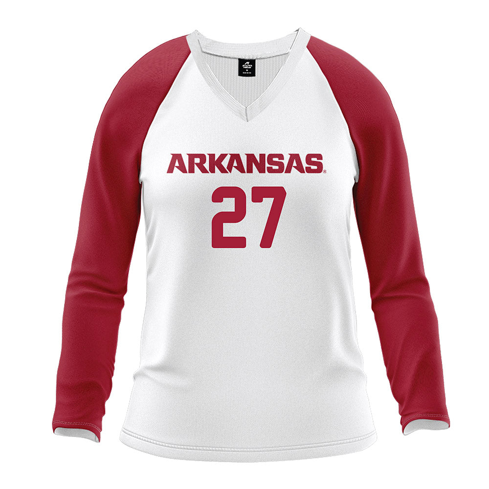 Arkansas - NCAA Women's Volleyball : Journey Peppers - White Volleyball Jersey-0