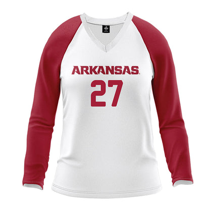 Arkansas - NCAA Women's Volleyball : Journey Peppers - White Volleyball Jersey-0