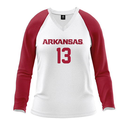 Arkansas - NCAA Women's Volleyball : Kiki Remensperger - White Volleyball Jersey-0
