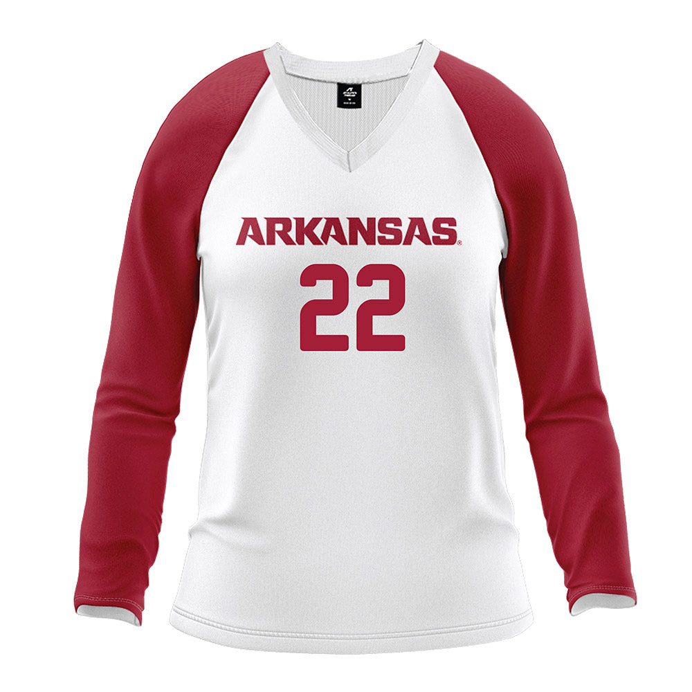 Arkansas - NCAA Women's Volleyball : Ava Roth - White Volleyball Jersey-0