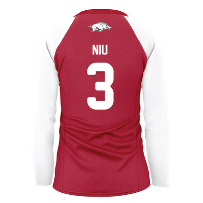 Arkansas - NCAA Women's Volleyball : Livia Niu - Red Volleyball Jersey-1