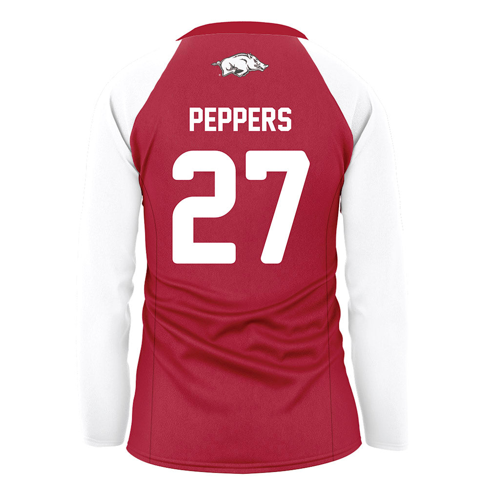 Arkansas - NCAA Women's Volleyball : Journey Peppers - Red Volleyball Jersey-1