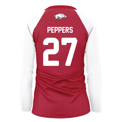Arkansas - NCAA Women's Volleyball : Journey Peppers - Red Volleyball Jersey-1