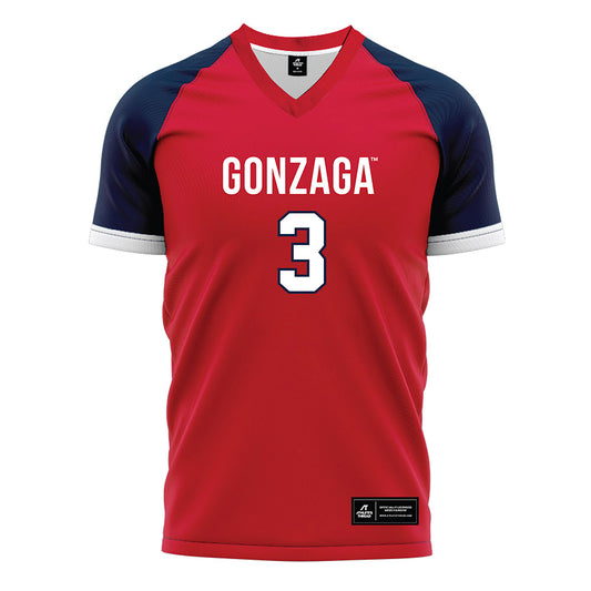 Gonzaga - NCAA Men's Soccer : Ethan Doud - Red Soccer Jersey-0