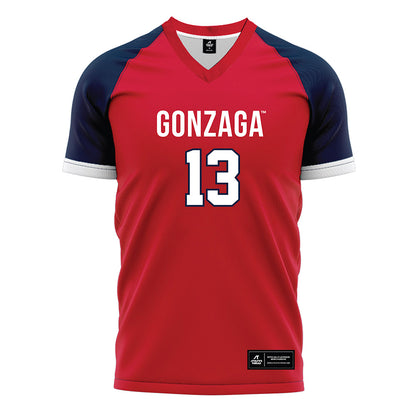 Gonzaga - NCAA Men's Soccer : Nicholas Bianchi - Red Soccer Jersey-0