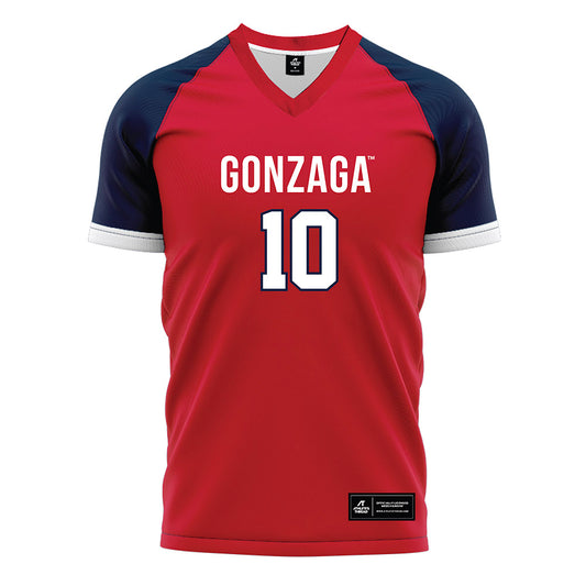 Gonzaga - NCAA Men's Soccer : Alexander Bazia - Red Soccer Jersey-0