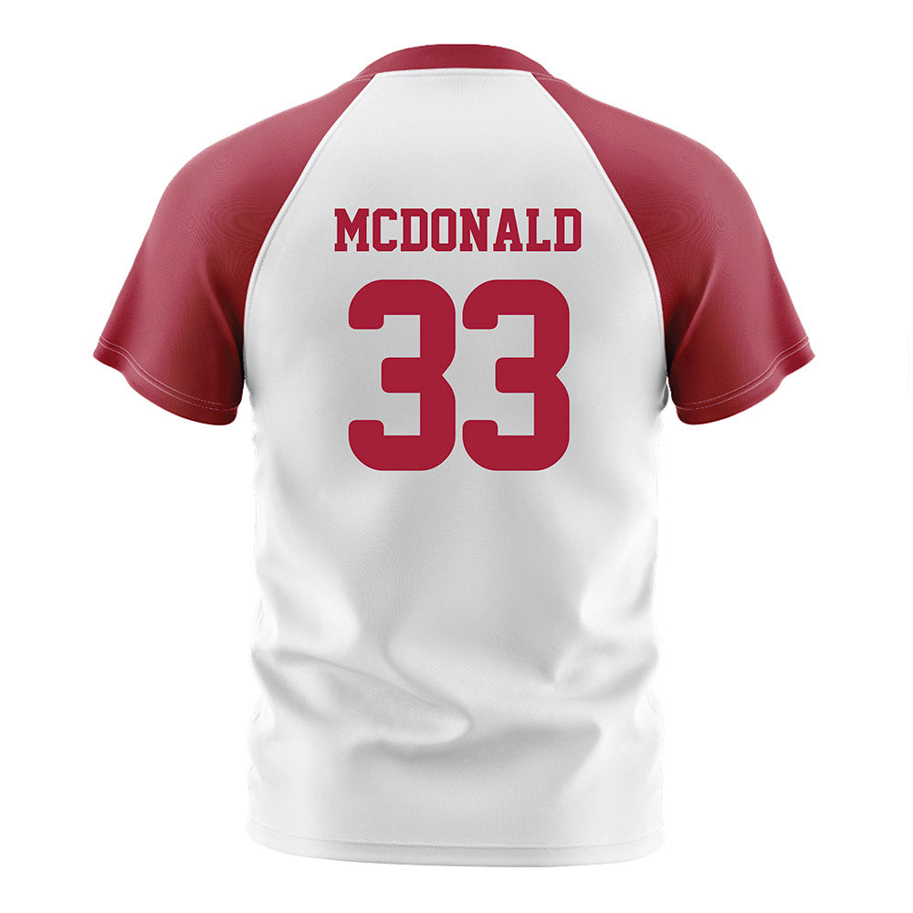Arkansas - NCAA Women's Soccer : Madden McDonald - White Soccer Jersey-1