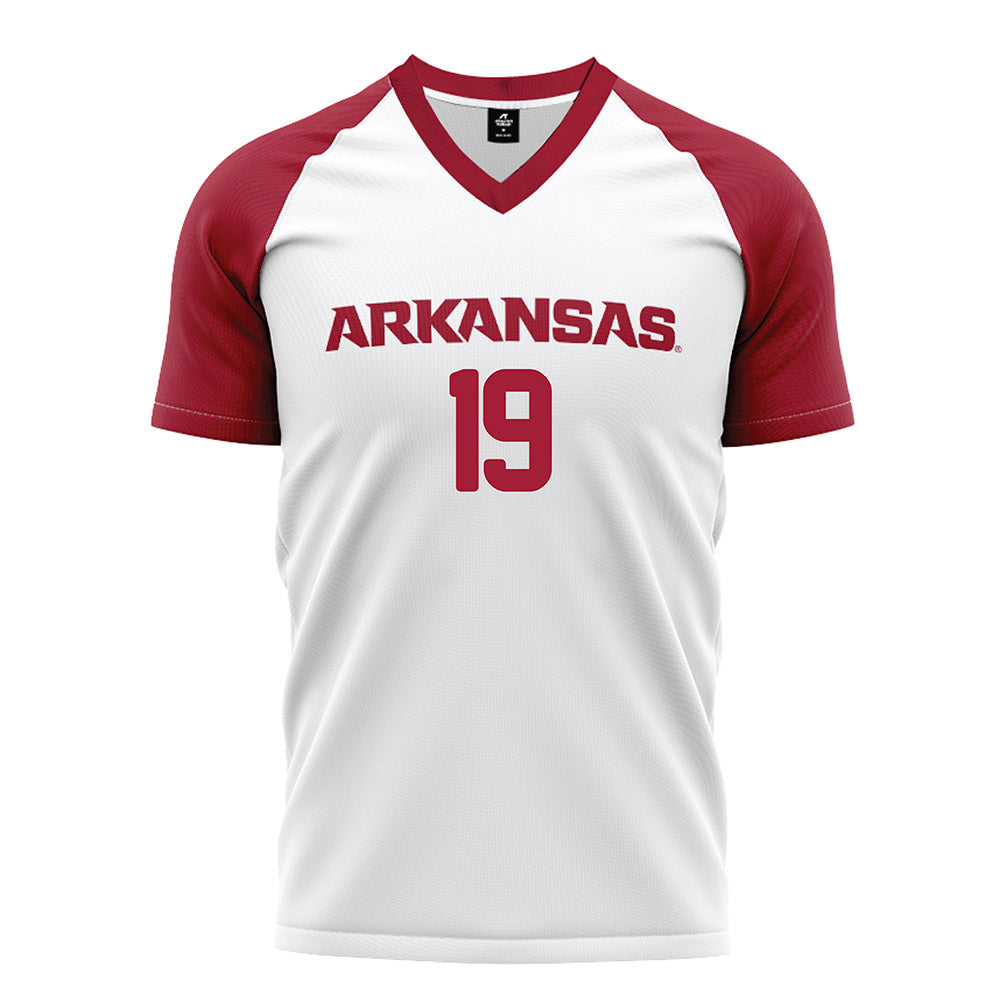 Arkansas - NCAA Women's Soccer : Paige Szymanski - White Soccer Jersey-0