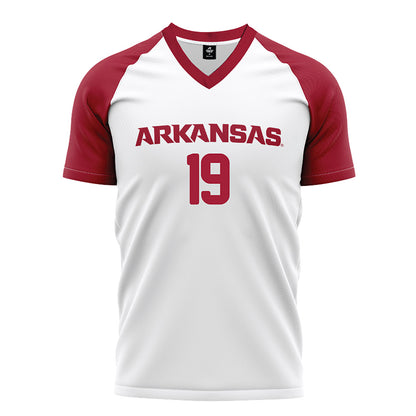 Arkansas - NCAA Women's Soccer : Paige Szymanski - White Soccer Jersey-0