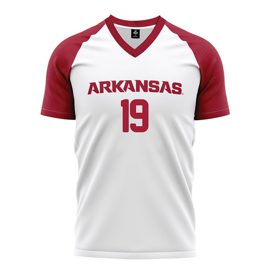 Arkansas - NCAA Women's Soccer : Paige Szymanski - White Soccer Jersey-0