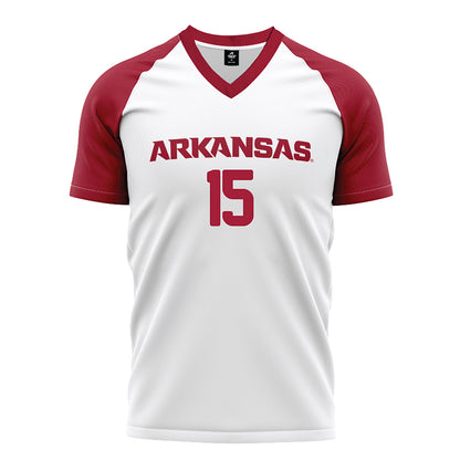 Arkansas - NCAA Women's Soccer : Sabrina Jones - White Soccer Jersey