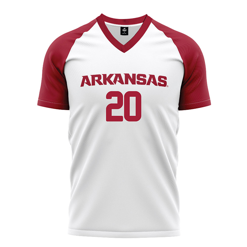 Arkansas - NCAA Women's Soccer : Natalie Wagner - White Soccer Jersey-0