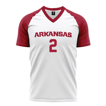 Arkansas - NCAA Women's Soccer : Keegan Smith - White Soccer Jersey-0