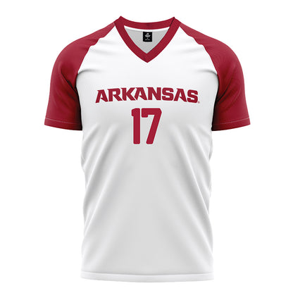 Arkansas - NCAA Women's Soccer : Kennedy Ball - White Soccer Jersey-0