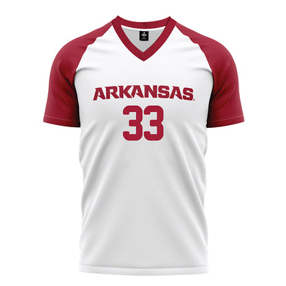 Arkansas - NCAA Women's Soccer : Madden McDonald - White Soccer Jersey-0