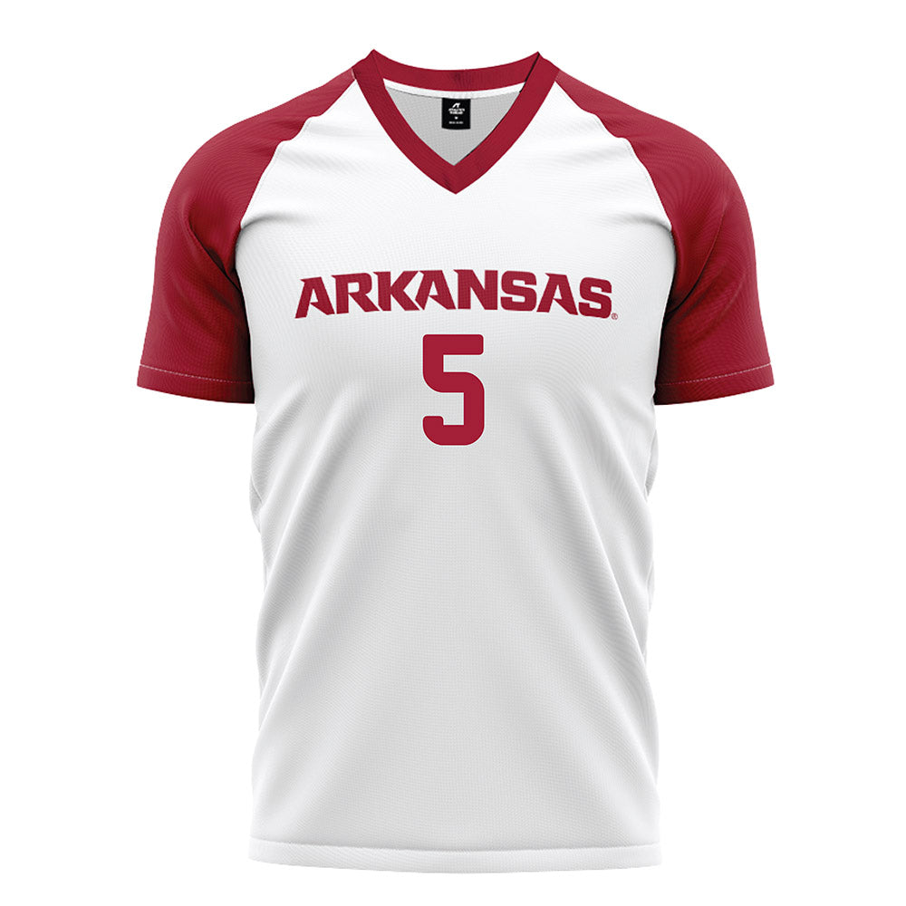 Arkansas - NCAA Women's Soccer : Bella Field - White Soccer Jersey