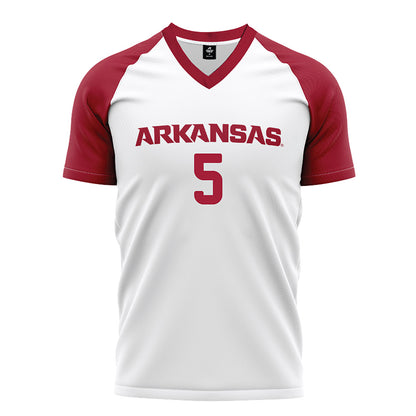 Arkansas - NCAA Women's Soccer : Bella Field - White Soccer Jersey