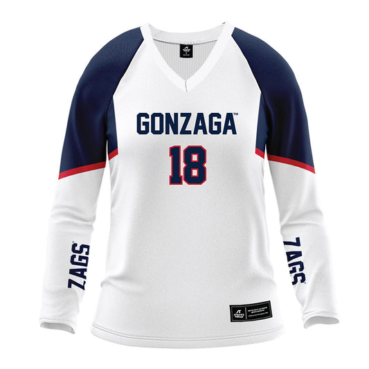 Gonzaga - NCAA Women's Volleyball : Raechelle Dykstra - White Volleyball Jersey-0