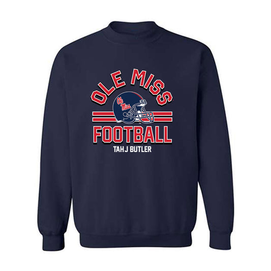 Ole Miss - NCAA Football : Tah'J Butler - Classic Fashion Shersey Crewneck Sweatshirt-0