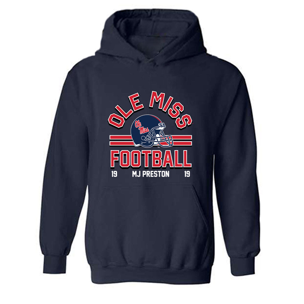 Ole Miss - NCAA Football : MJ Preston - Classic Fashion Shersey Hooded Sweatshirt-0