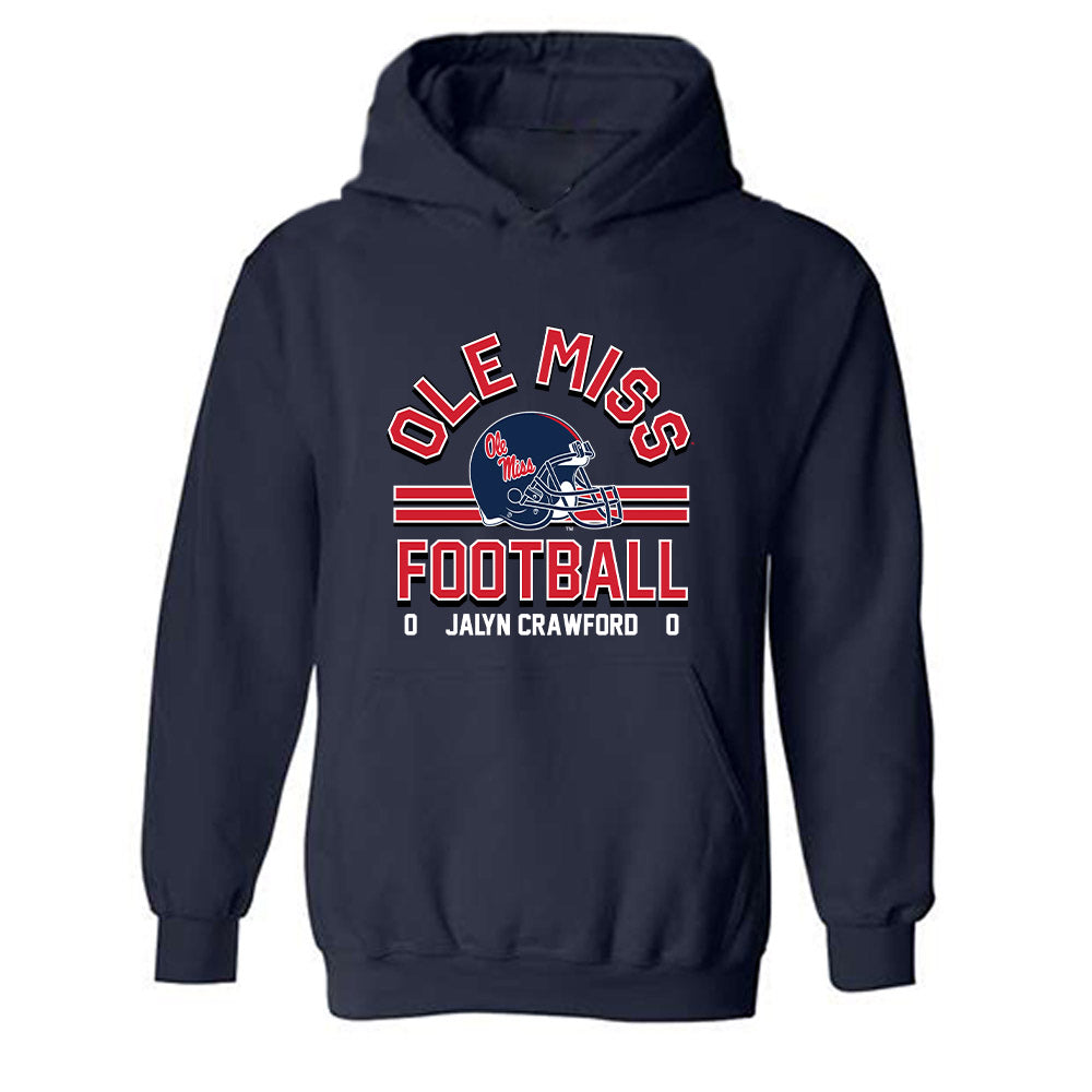 Ole Miss - NCAA Football : Jalyn Crawford - Classic Fashion Shersey Hooded Sweatshirt-0