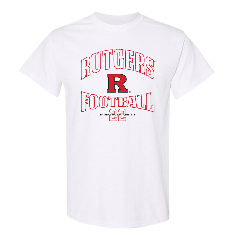 Rutgers - NCAA Football : Michael Dukes III - Classic Fashion Shersey T-Shirt-0