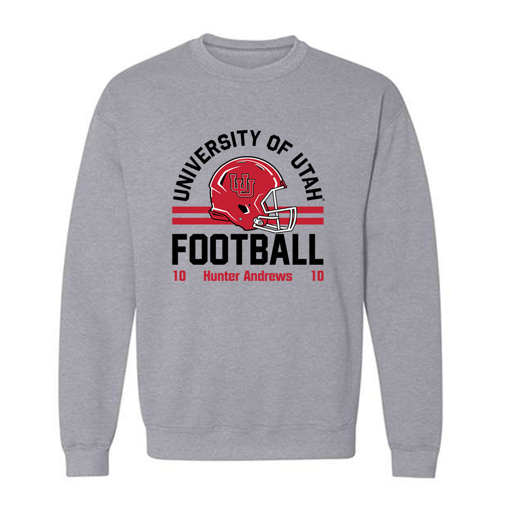 Utah - NCAA Football : Hunter Andrews - Classic Fashion Shersey Crewneck Sweatshirt-0