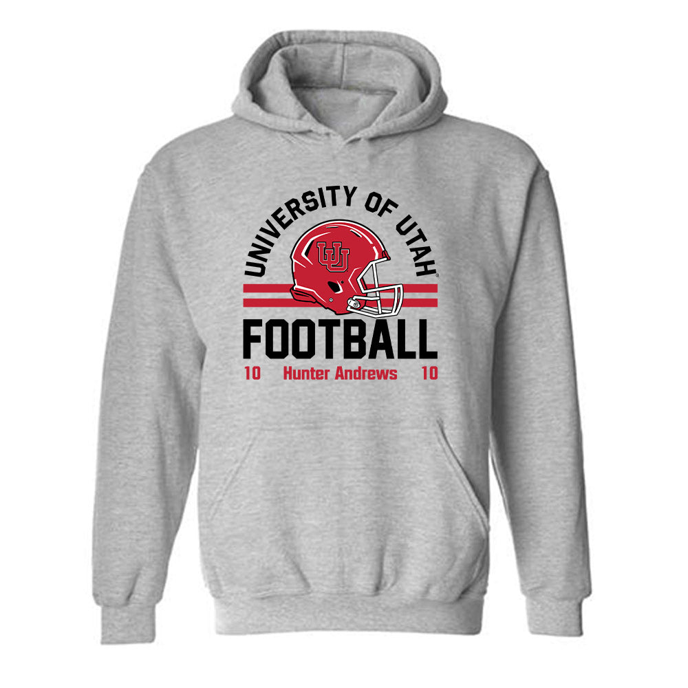 Utah - NCAA Football : Hunter Andrews - Classic Fashion Shersey Hooded Sweatshirt-0