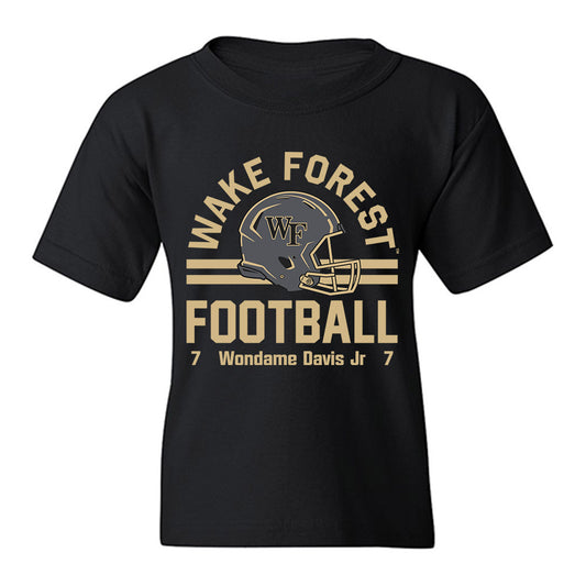 Wake Forest - NCAA Football : Wondame Davis Jr - Classic Fashion Shersey Youth T-Shirt-0