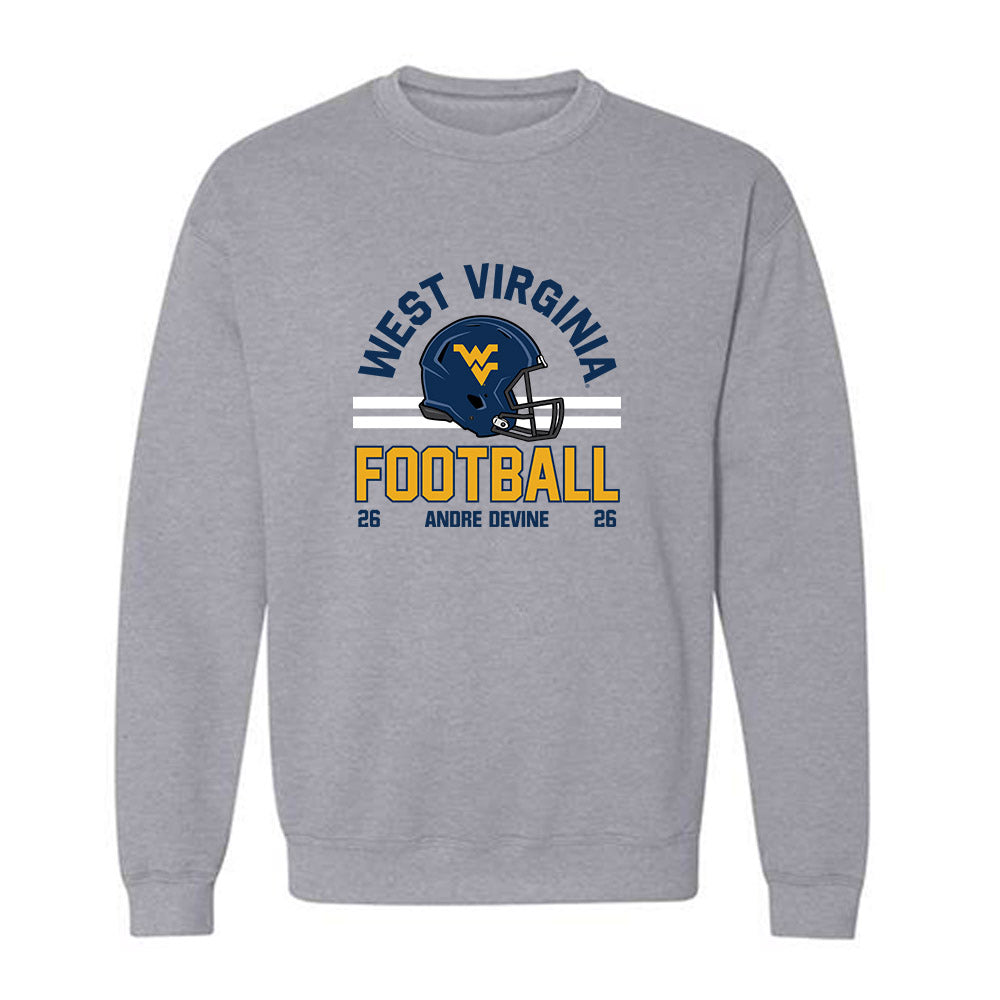 West Virginia - NCAA Football : Andre Devine - Classic Fashion Shersey Crewneck Sweatshirt-0