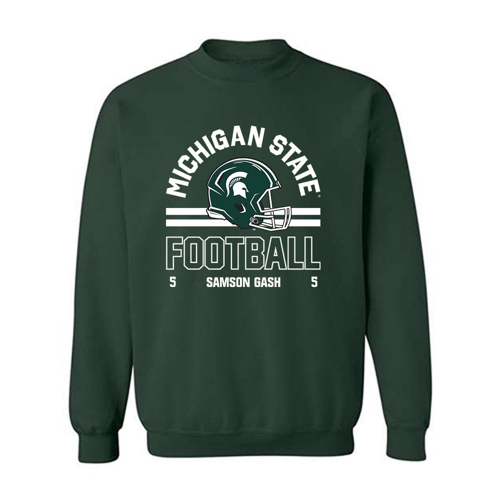 Michigan State - NCAA Football : Samson Gash - Classic Fashion Shersey Crewneck Sweatshirt-0