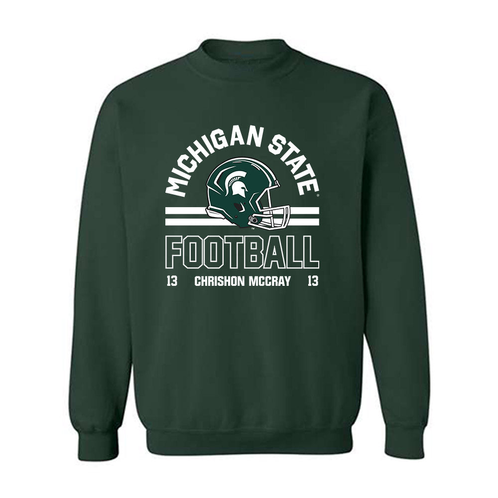 Michigan State - NCAA Football : Chrishon McCray - Classic Fashion Shersey Crewneck Sweatshirt-0