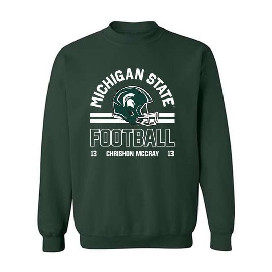 Michigan State - NCAA Football : Chrishon McCray - Classic Fashion Shersey Crewneck Sweatshirt-0
