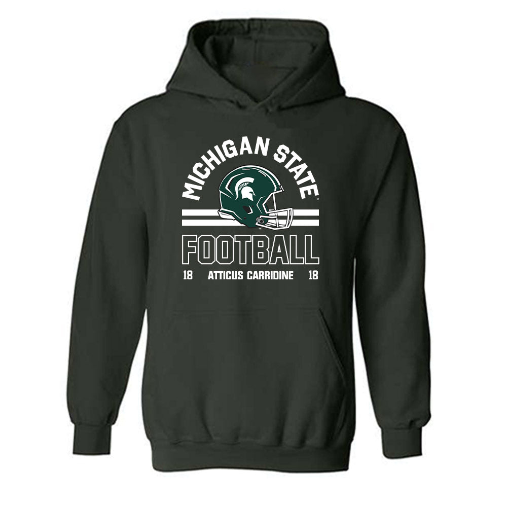 Michigan State - NCAA Football : Atticus Carridine - Classic Fashion Shersey Hooded Sweatshirt-0