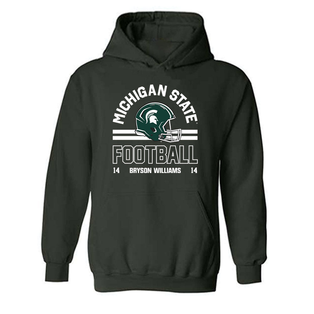 Michigan State - NCAA Football : Bryson Williams - Classic Fashion Shersey Hooded Sweatshirt-0