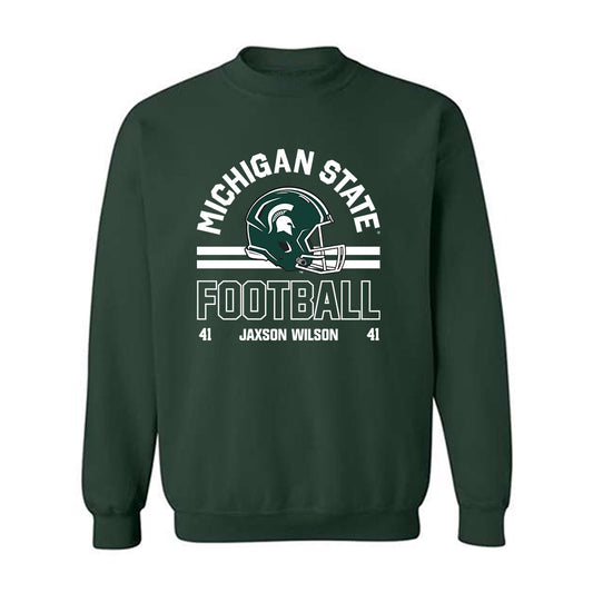 Michigan State - NCAA Football : Jaxson Wilson - Classic Fashion Shersey Crewneck Sweatshirt-0