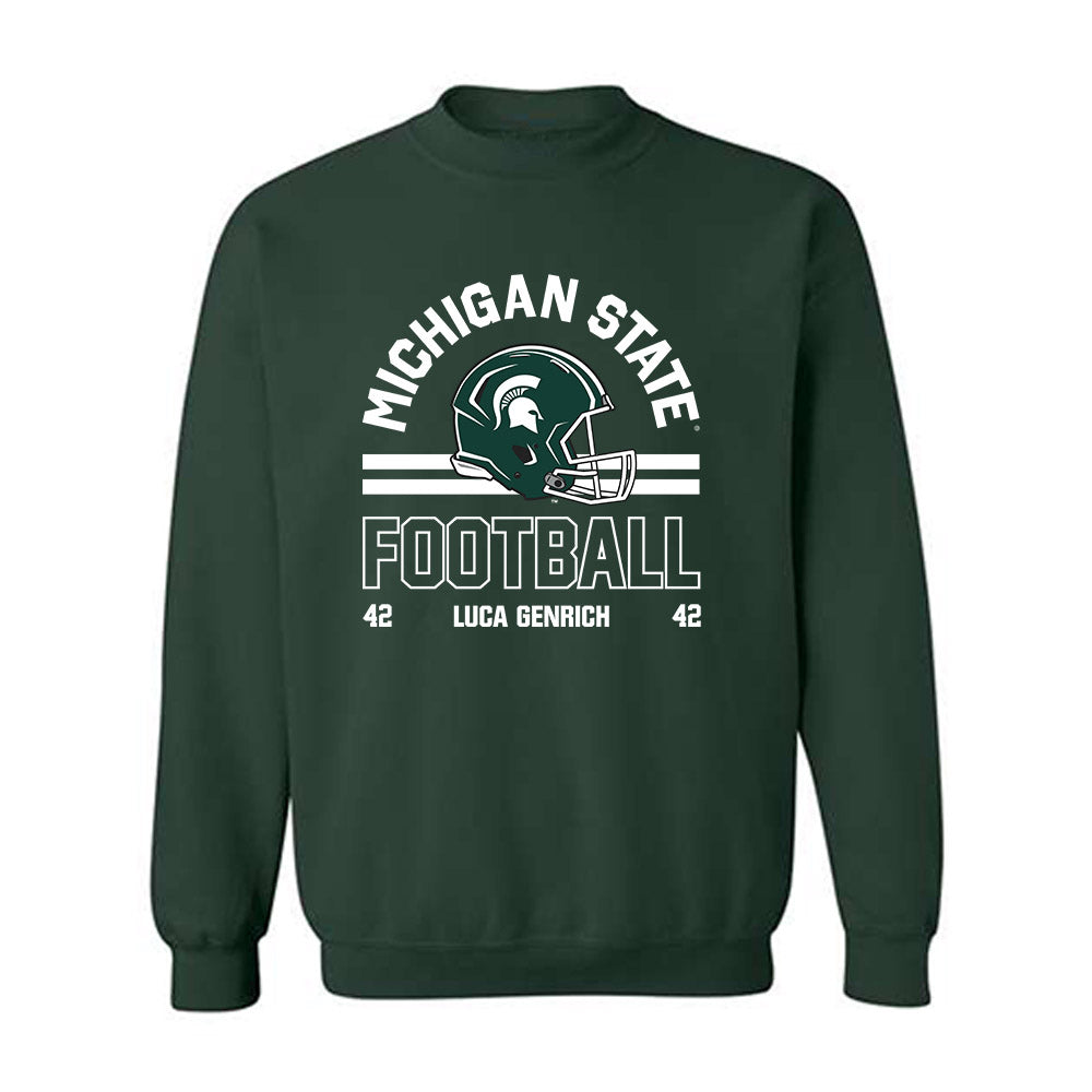 Michigan State - NCAA Football : Luca Genrich - Classic Fashion Shersey Crewneck Sweatshirt-0