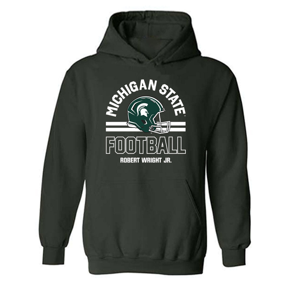 Michigan State - NCAA Football : Robert Wright Jr. - Classic Fashion Shersey Hooded Sweatshirt-0