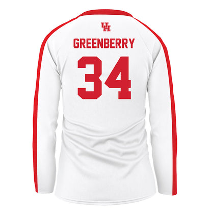 Houston - NCAA Women's Volleyball : tara greenberry - White Volleyball Jersey-1