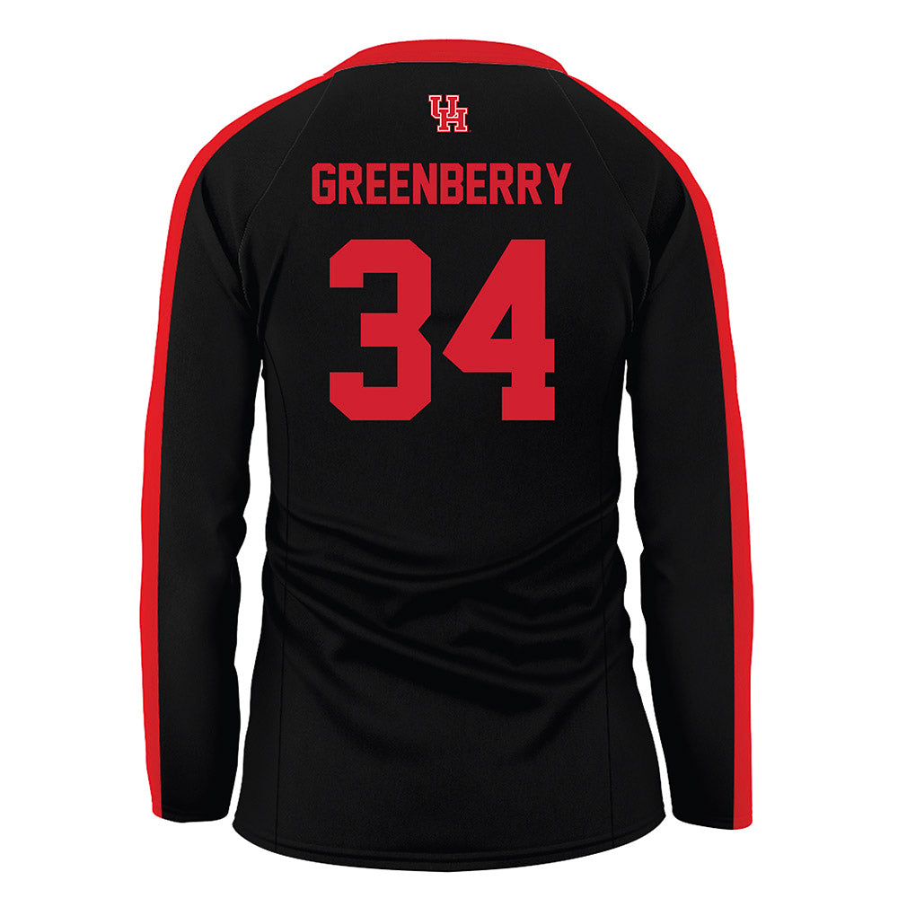 Houston - NCAA Women's Volleyball : tara greenberry - Black Volleyball Jersey-1