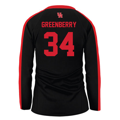 Houston - NCAA Women's Volleyball : tara greenberry - Black Volleyball Jersey-1