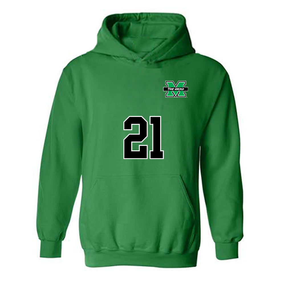 Marshall - NCAA Women's Soccer : Delfina Lombardi - Generic Shersey Hooded Sweatshirt-0