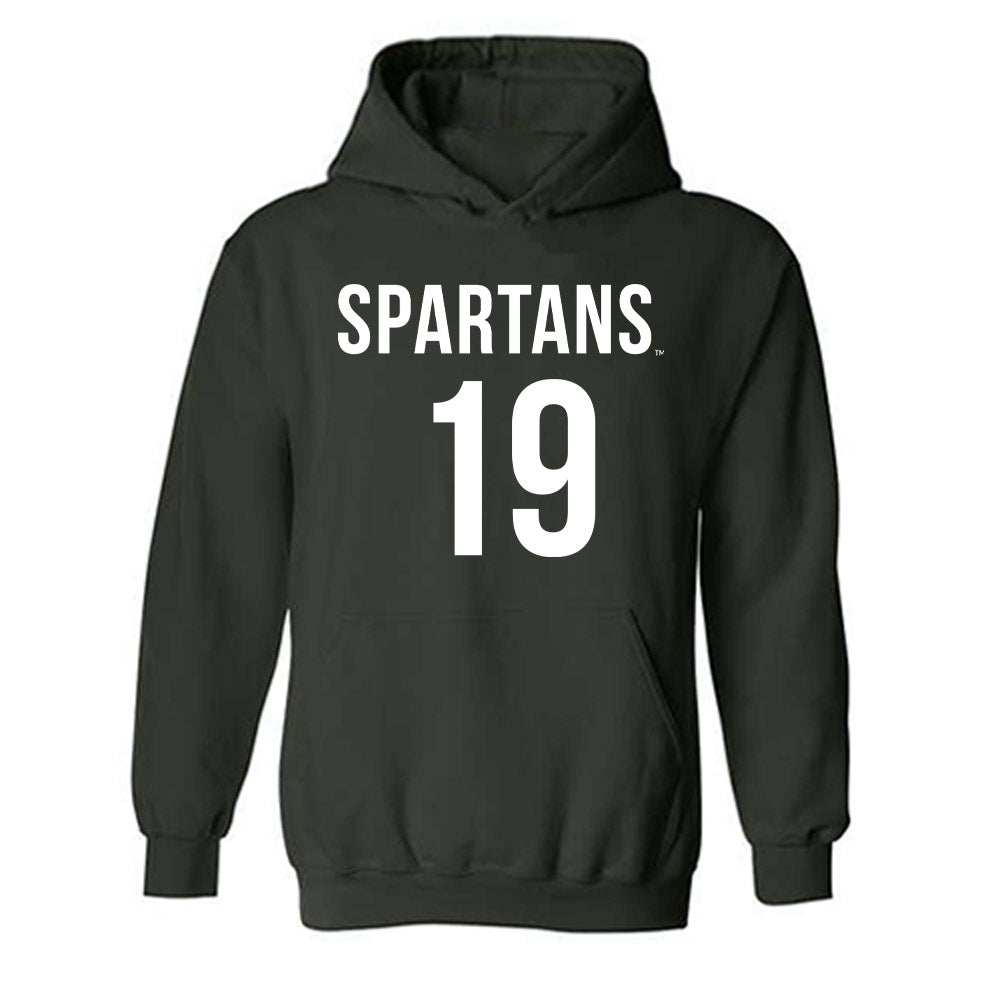 Michigan State - NCAA Men's Soccer : JEB Knox - Replica Shersey Hooded Sweatshirt-0