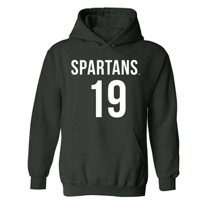 Michigan State - NCAA Men's Soccer : JEB Knox - Replica Shersey Hooded Sweatshirt-0