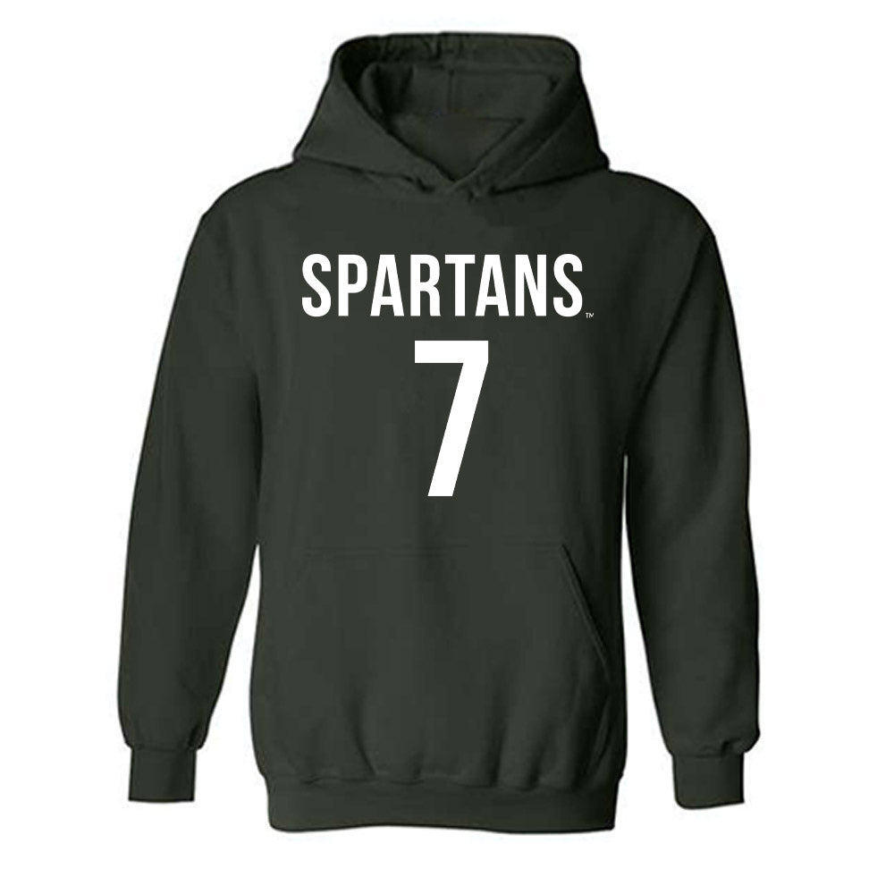 Michigan State - NCAA Men's Soccer : Aidan Phelan - Replica Shersey Hooded Sweatshirt-0